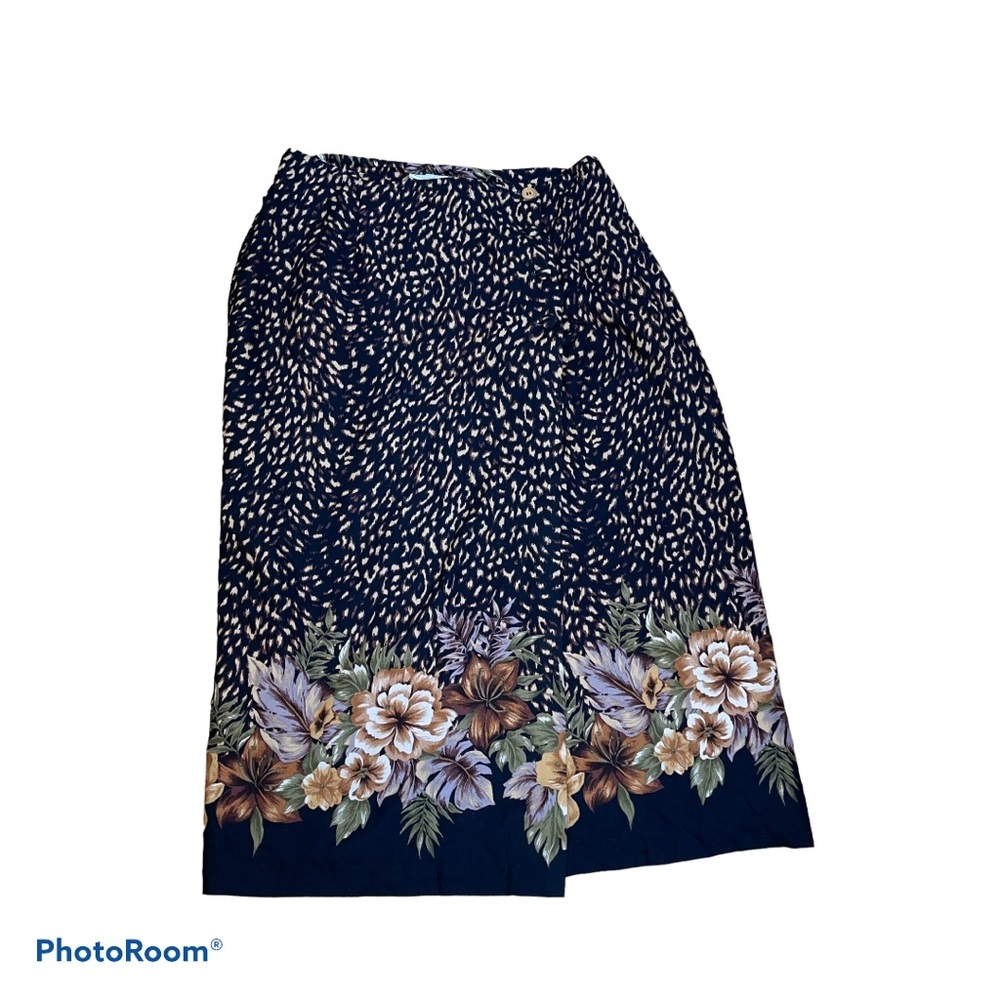 MELISSA LAWRENCE vintage animal print wrap skirt size 14